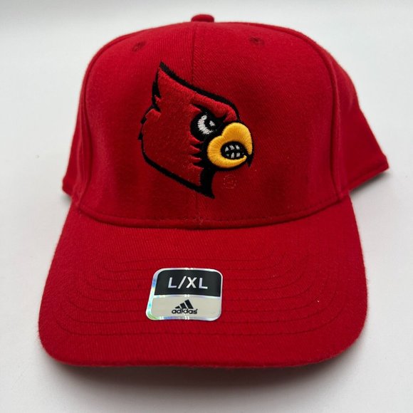 Louisville Cardinals adidas Climalite Superflex Fitted Hat Unisex Crimson L/XL - Picture 1 of 3